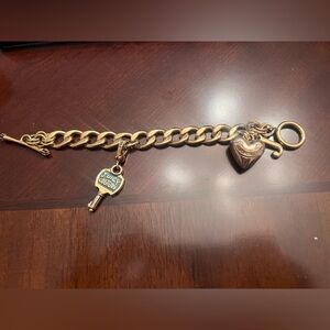Juicy Couture Gold Heart Charm Bracelet
